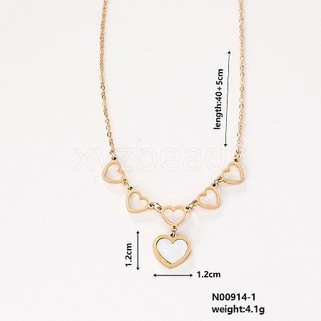 Stylish Stainless Steel & Plastic Heart Pendant Necklaces II9512-1-1