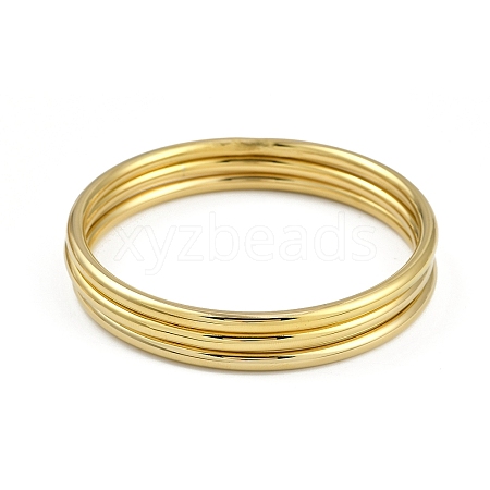 3Pcs Vacuum Plating 201 Stainless Steel Bangles Sets for Women BJEW-F476-05G-1