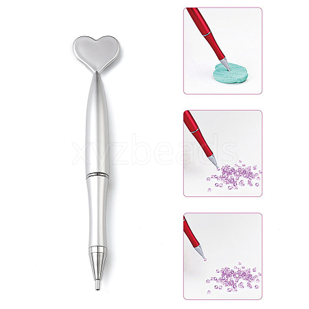 Heart ABS Plastic Nail Art Rhinestones Pickers Pens AJEW-C040-02E-1