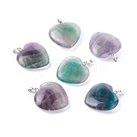 Natural Fluorite Pendants G-G956-B32-FF-1