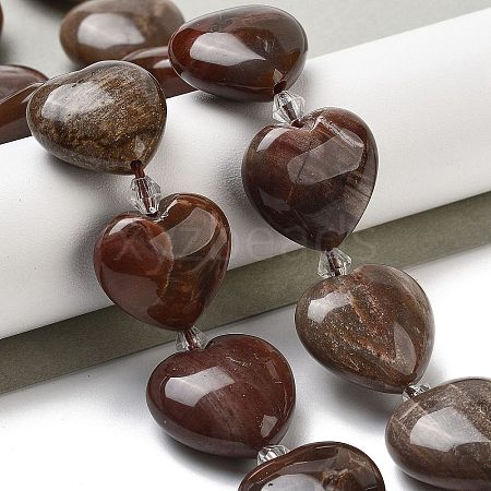 Natural Petrified Wood Beads Strands G-C150-A08-01-1