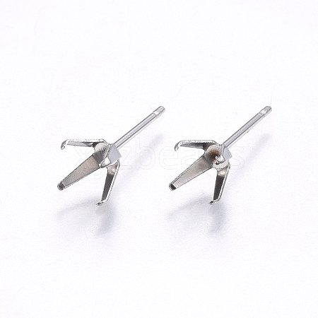 Non-Tarnish 201 Stainless Steel Stud Earring Findings STAS-I095--07P-A-1