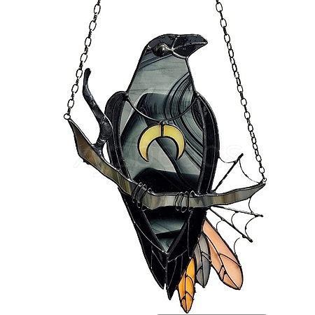 Acrylic Crow Wall Decorations DARK-PW0001-125-1