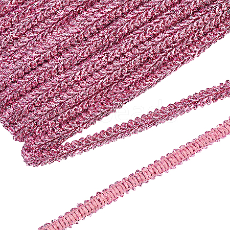 Sparkle Metallic Polyester Braided Lace Trim OCOR-WH0060-46A-1