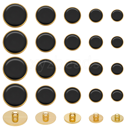 Olycraft 100Pcs 5 Style Plastic Shank Buttons BUTT-OC0001-51A-1