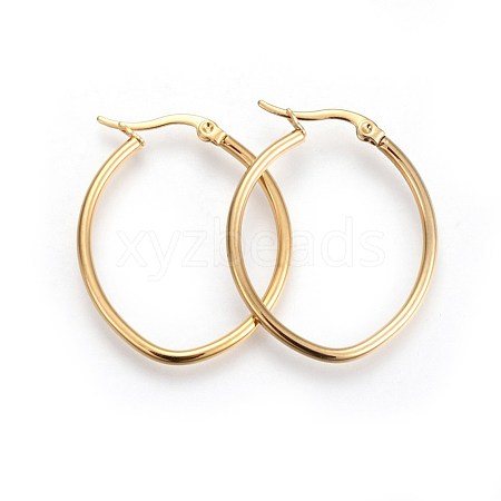 201 Stainless Steel Hoop Earrings EJEW-A052-15E-G-1