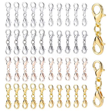   160Pcs 2 Style Zinc Alloy/Stainless Steel Lobster Claw Clasps FIND-PH0004-16-1