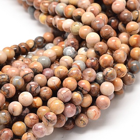 Natural Venus Jasper Beads Strands G-P075-57-4mm-1