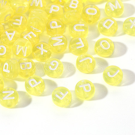 Transparent Yellow Acrylic Beads TACR-YW0001-08M-1
