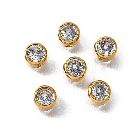 201 Stainless Steel Rhinestone Beads STAS-F318-02G-1