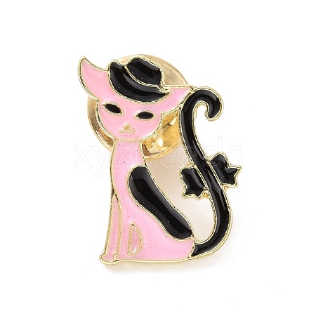 Cat with Bowknot Enamel Pin JEWB-E015-05LG-03-1