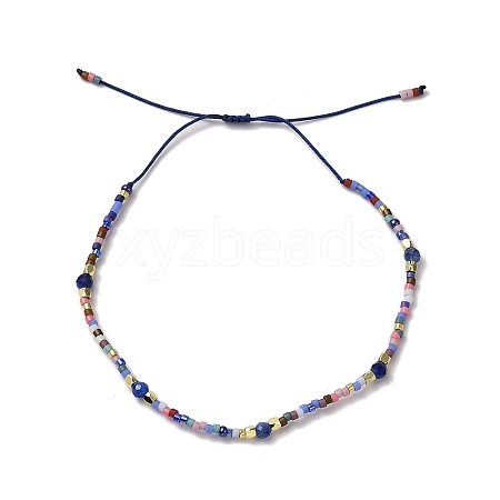 Miyuki Seed & Natural Kyanite Braided Bead Bracelets BJEW-C061-05-1