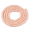 Opaque Solid Color Glass Beads Strands EGLA-T021-02K-2