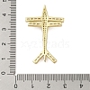 Plane Rack Plating Brass Micro Pave Cubic Zirconia Pendants KK-Z074-21G-3