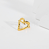 Hollow Heart Titanium Steel Cuff Open Rings for Women LZ8065-1-1