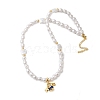 Rack Plating Travel Theme Brass & Cubic Zirconia & Enamel Pendant Necklaces NJEW-C056-01G-2