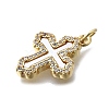 Brass Micro Pave Clear Cubic Zirconia Pendants KK-V010-10G-01-2