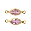 Brass Pave K9 Glass Connector Charms KK-Q059-01D-G-1