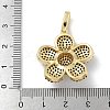 Rack Plating Brass Micro Pave Clear Cubic Zirconia Pendants KK-G515-63G-01-3