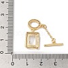 Brass Micro Pave Clear Cubic Zirconia Toggle Clasps KK-N254-87G-4