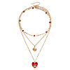 Alloy Rhinestone 3 Layer Necklaces WGF0AED-03-2