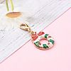 Christmas Theme Light Gold  Alloy Enamel Pendants HJEW-JM00470-5