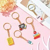 Graduation Theme Alloy Enamel & Resin Pendants Keychain KEYC-JKC00502-2