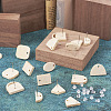  40Pcs 10 Styles Fan & Rectangle & Flat Round & Oval Ash Wood Stud Earring Findings EJEW-TA0001-18-5