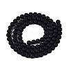 Natural Black Stone Bead Strands G-R193-01-6mm-3