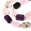 Natural Rose Quartz & Prehnite & Quartz Crystal & Amethyst Beads Strands G-C098-A24-01-2