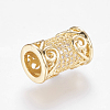 Brass Micro Pave Cubic Zirconia Beads ZIRC-J018-32-3