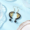 Natural Black Onyx Dangle Earrings EJEW-MZ00544-03-1