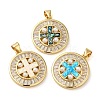 Rack Plating Brass Micro Pave Cubic Zirconia Pendants KK-P268-08A-G-1