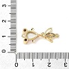 Brass Micro Pave Clear Cubic Zirconia Fish Links Connector Charms KK-K375-26G-23-3