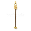 Heart Shape Brass Screw Peg Bails KK-NH0008-05AG-1