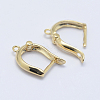 Brass Hoop Earring Findings with Latch Back Closure KK-F728-09G-NF-2