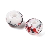 Opaque Spray Painted Glass Beads GLAA-G118-01R-2