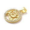 Zodiac Theme Brass Micro Pave Cubic Zirconia Pendants KK-M273-05F-G-2