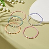 Natural Pearl & Glass Seed Beaded Stretch Bracelet for Women BJEW-JB09031-6