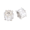 Brass Clear Cubic Zirconia Beads KK-B186-21C-P-2