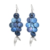 Glass & Natural Akoya Shell Dangle Earrings for Women EJEW-JE07498-4