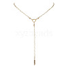 Brass Chain Lariat Necklaces NJEW-JN04920-1