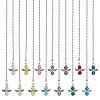 14Pcs 14 Colors Angel Glass Pearl & Alloy Charms Ceiling Fan Pull Chain Extenders PALLOY-HY00059-1