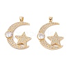 Brass Micro Pave Clear Cubic Zirconia Pendants ZIRC-M116-11G-1