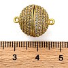 Brass Micro Pave Clear Cubic Zirconia Magnetic Clasps KK-A230-02A-G-3