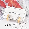 304 Stainless Steel Two Tone Stud Earrings EJEW-M070-16G-1