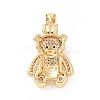 Brass Cubic Zirconia Pendants ZIRC-K089-15G-4