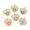 Rack Plating Brass Cubic Zirconia Pendants KK-K385-63G-1