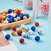 50Pcs 5 Styles Painted Natural Wood Beehive European Beads WOOD-FW0001-01-6