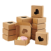 Square Hollow Out Heart Kraft Paper Storage Gift Boxes CON-WH0095-66B-1